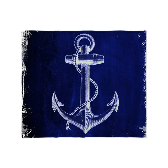 CafePress - Nautical Navy Blue Anchor Throw Blanket - Soft Fleece Throw Blanket, 50"x60" for All Ages