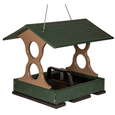 JCs Wildlife Medium Poly Fly-Thru Bird Feeder w/ Removable Seed Tray (Green)