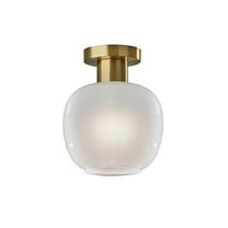 Adesso 11" Magnolia Flush Mount, Antique Brass