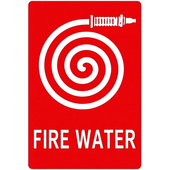 Fire Water Aluminum Warning Sign 8"x12" - UV Resistant Waterproof Easy to Install for House Business Indoor Outdoor Fire Safety
