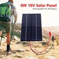 thumbnail image 1 of Panel solar impermeable 8W 18V Tablero policristalino Célula solar portátil DIY, 1 of 5