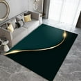 thumbnail image 3 of Green Black Stitching Area Rug, Simple Indoor Rug, Living Room Rug Decoration Soft Washable Warm Suitable For Bedroom Corridor Laundry Room Dormitory Office Study 4 x 5ft, 3 of 6