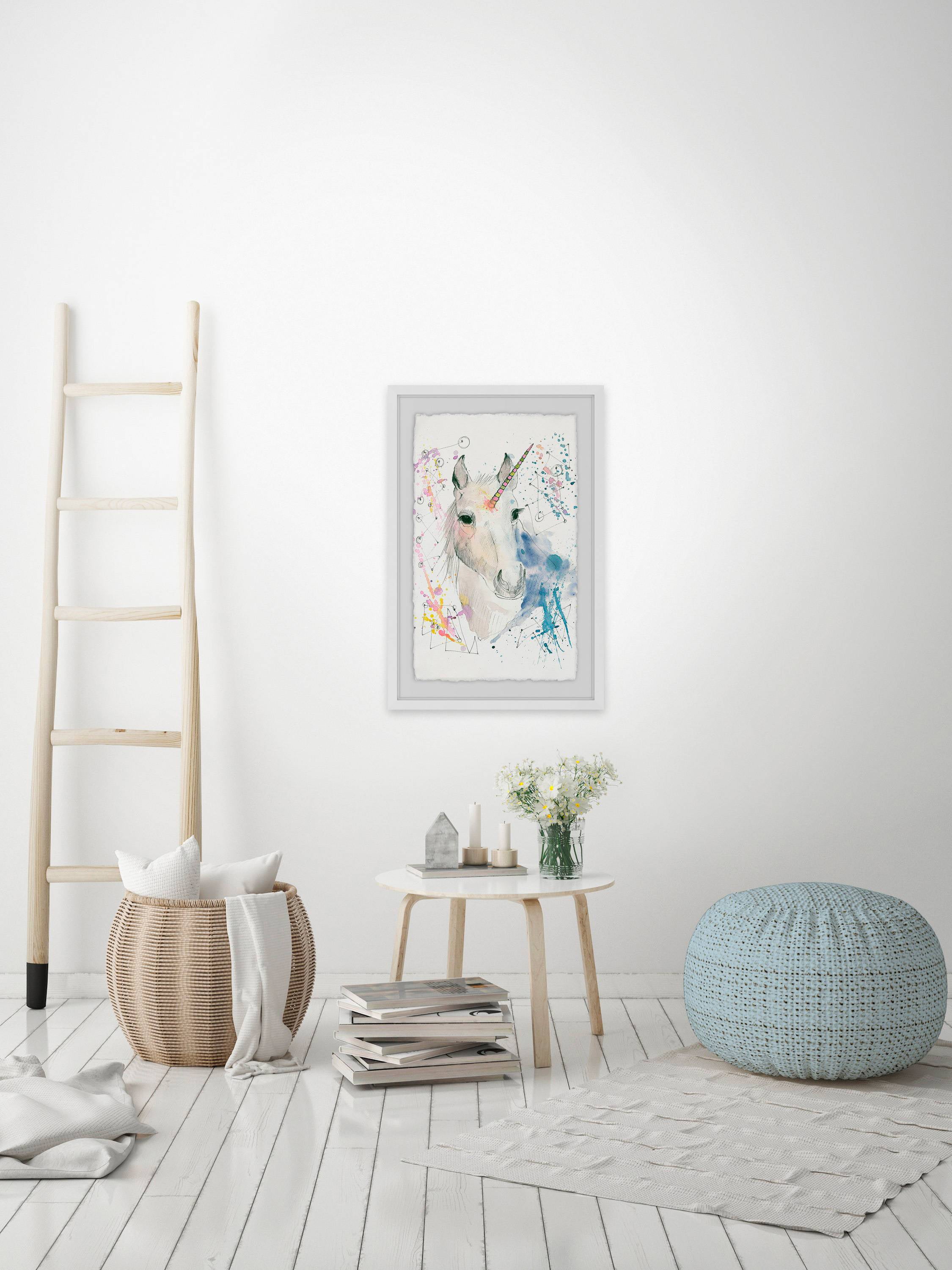 Fantasy Unicorn Framed Painting Print
