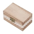 thumbnail image 3 of Caja de madera para anillos, caja de adorno de anillo de madera de estilo campestre con personalidad con encaje para compromiso, aniversario de boda, 3 of 5