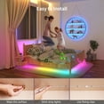 thumbnail image 3 of Lepro 49.2ft Music Sync LED Strip Lights for Bedroom, Upgrade 5050 RGB Waterproof Tape Lights with Remote, MagicColor for Christmas Party Decor, 3 of 11
