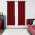 thumbnail image 3 of Deconovo 100% Blackout Grommet Curtains with Gray Coating, 72 inch Length Red Curtains, Noise Cancelling Grommet Window Drapes, Full Light Blocking Window Shades(Red, 52 x 72 inch, 2 Panels), 3 of 10