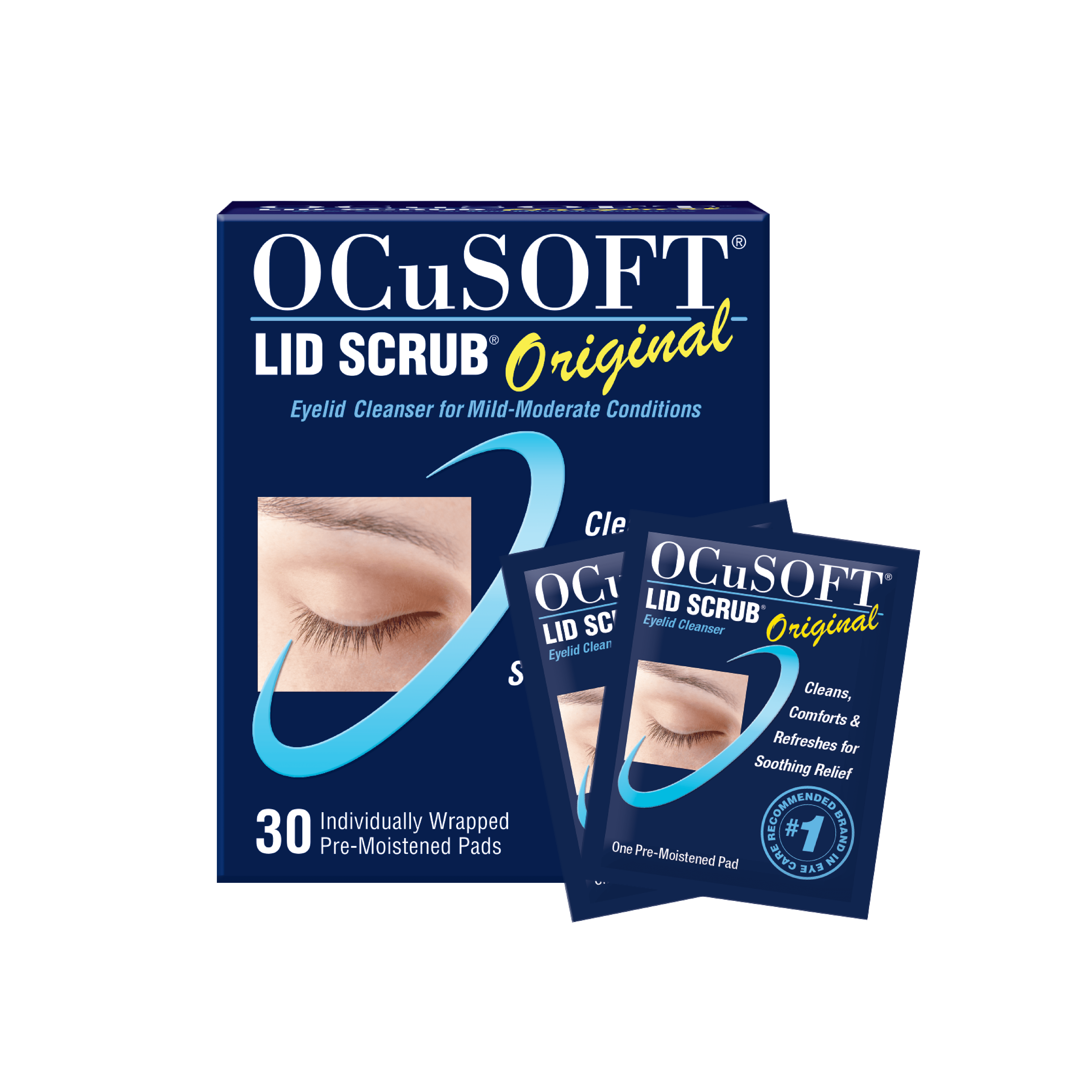 (3 pack) OCuSOFT Lid Scrub Original Eyelid Cleanser, 30 Count