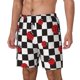 thumbnail image 1 of Balery Ladybugs Of Black And White Checkers Bañador para hombre, shorts de playa de secado rápido con entrepierna y forro de compresión-Large, 1 of 6