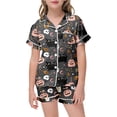thumbnail image 6 of Shadoumai Halloween Two Piece Outfit Toddler Kids Girls Short Sleeve Casual Printed Top Shorts Loose Cut Breathable Fabric Daily Play Wear Ages 2–13 Girl Everyday Casual Ensemble, 6 of 6