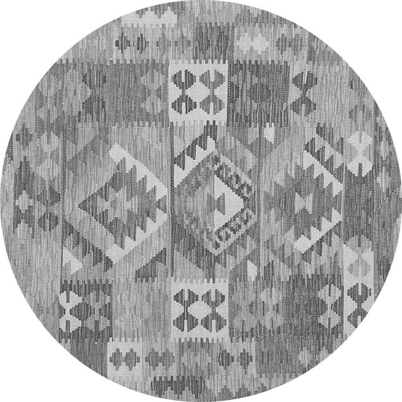 Ahgly Company Indoor Round Southwestern Gray Country Area Rugs, 3' Round