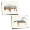 thumbnail image 1 of Gango Home Decor Contemporary American Southwest Horse & Buffalo by Wild Apple Portfolio (Ready to Hang); Two 14x11in Hand-Stretched Canvases, 1 of 5