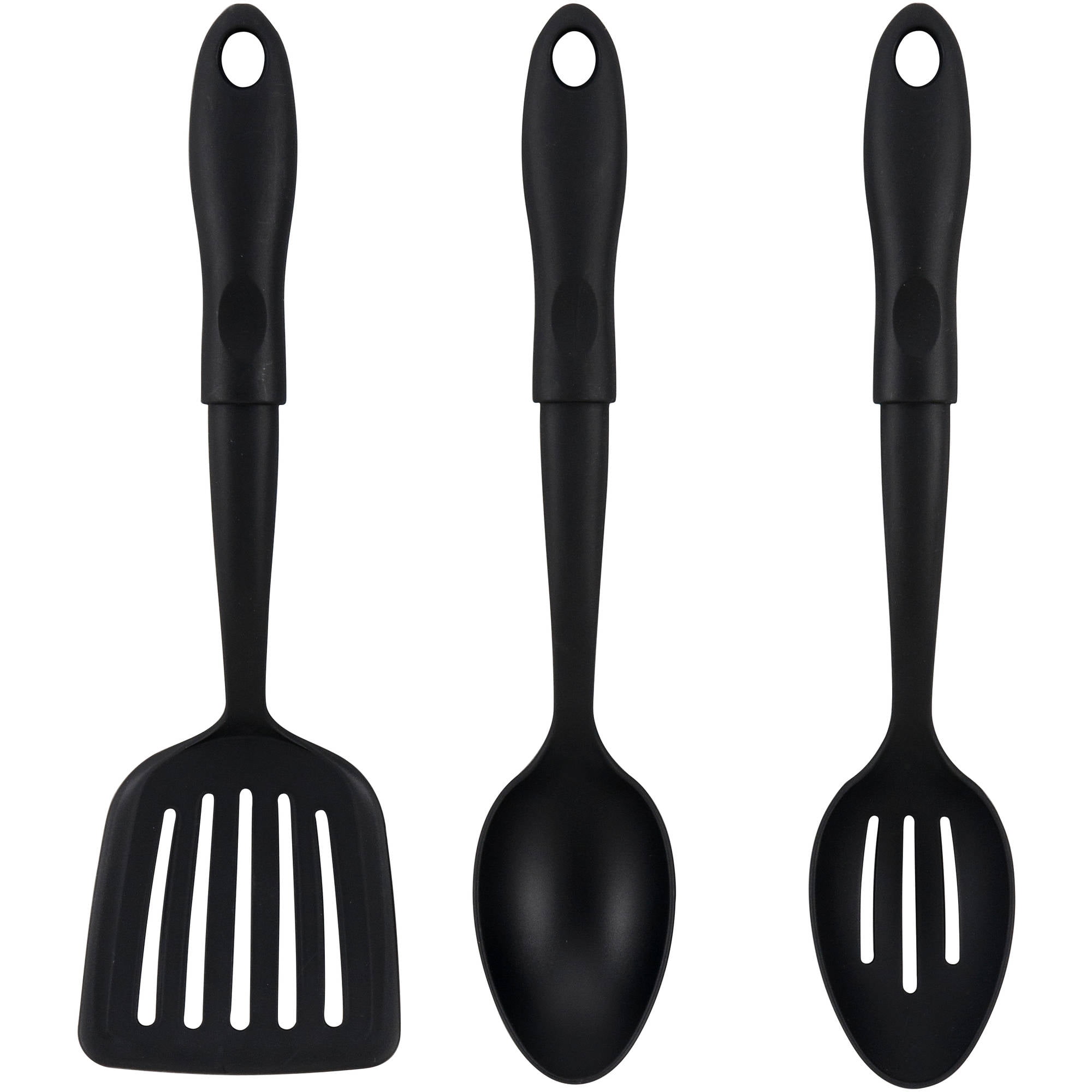 Mainstays 3Piece Kitchen Utensil Set, Includes Slotted Spoon, Slotted Turner and Solid Spoon