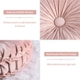 thumbnail image 4 of Set of 2 Pumpkin Pleated Round Throw Pillows,Soft Velvet Cushion for Couch Floor,Pink,14.5", 4 of 5