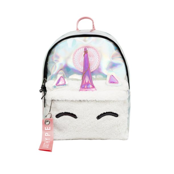 Hype - Mochila Mini Diseño Escudo Holographic Unicorn (Rosa, Blanco)