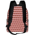 thumbnail image 3 of Zufioo Red and Brown Squares Print Fashion Large Capacity Backpack, Zippered Multi-compartment Travel Work Campus Lightweight Backpack, Unisex, 3 of 5