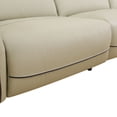 thumbnail image 4 of Bailu Luxurious Comfort Top Grain Leather and PVC Living Room Lounge Sofa Three Piece Set Beige, 4 of 7