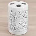 thumbnail image 1 of Winter Ceramic Toothbrush Holder, Winter Tree Without Leaves Nature Theme Delicate Branches Pattern Japanese Style, Decorative Versatile Countertop for Bathroom, 4.5" X 2.7", White Black, by Ambesonne, 1 of 4