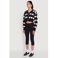 thumbnail image 4 of Women's Chenille Heart Patterned Brushed Knit Cropped Cardigan, 4 of 5