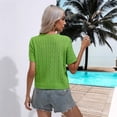 thumbnail image 3 of WDDDD Women's Short Sleeve Knit Crewneck Lightweight Business Casual Outfit L, 3 of 8