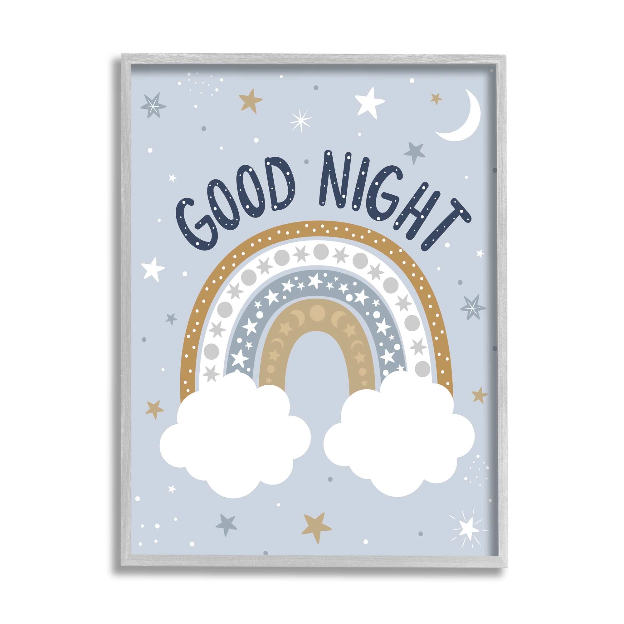 Stupell Industries Good Night Astronomical Rainbow Outer Space Symbol Stripes,16 x 20, Design by Ilis Aviles