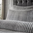 thumbnail image 2 of Paoletti Alpine Reversible Faux Fur Striped Duvet Cover Set, 2 of 4