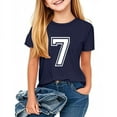 thumbnail image 5 of Navy Boy Girl Kids Girl Boy Short Sleeve Tshirts Print Tee Tops for Kid Crew Neck Spandex Casual Summer Fall Shirts 2025 Clothes Fashion 8 Years, 5 of 6