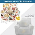 thumbnail image 4 of HELLHERO Fitted Recliner Chair Covers Slipcovers Animal Paw Print Cover for Recliner Chair with Foot Rest Comfortable Soft Couch Cover for Reclining Sofa, 4 of 8