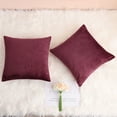 thumbnail image 4 of PiccoCasa 2Pcs Velvet Throw Pillow Covers Solid Decorative Cushion Covers Burgundy 16"x16", 4 of 8