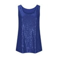 thumbnail image 4 of QLEICOM Tank Top for Women, Fashion Summer Casual Crew Neck Sequin Tees, Plus Size Women's Loose Fit Sleeveless Going out Tops Basic Racerback Top Shirts, 4 of 6