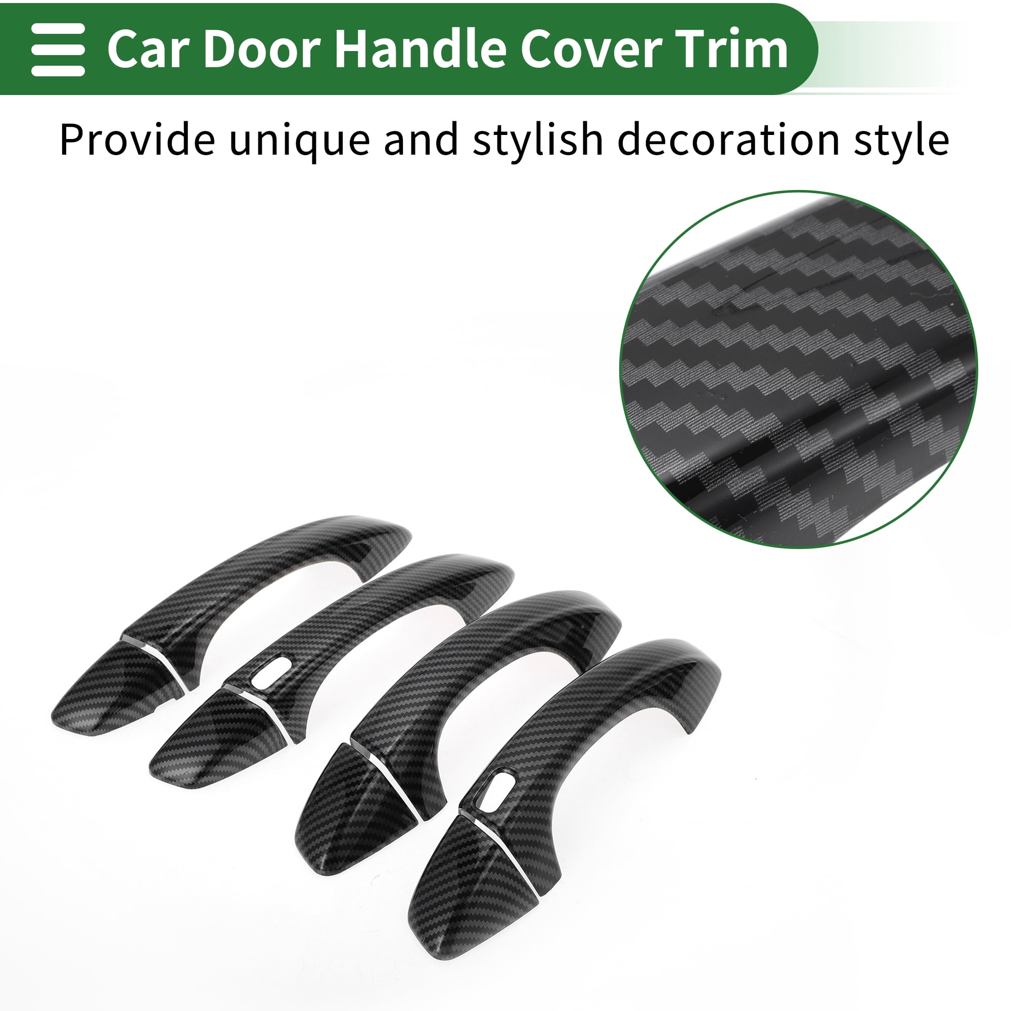Unique Bargains Smart Car Door Handle Cover Trim for VW Golf 2013-2020 ABS Black
