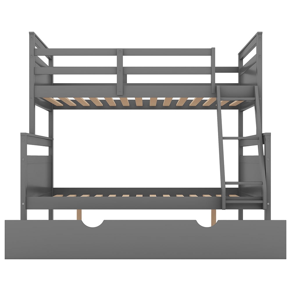 Kadyn Twin Over Twin Bunk Bed with Ladder, Bunk Bed for Family, Teens,No Box Spring Needed