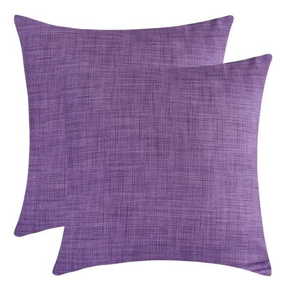 The White Petals Purple Throw Pillow Cover - (18x18 inch) | Decorative, Washable Cushion Covers for Couch, Sofa, Bedroom, Living Room - Pack of 2