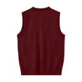 thumbnail image 4 of Riecok Men Vest Sweater Sleeveless V Neck Button down Sweaters Lightweight Solid Winter Tops with Pockets Wine 2XL, 4 of 5