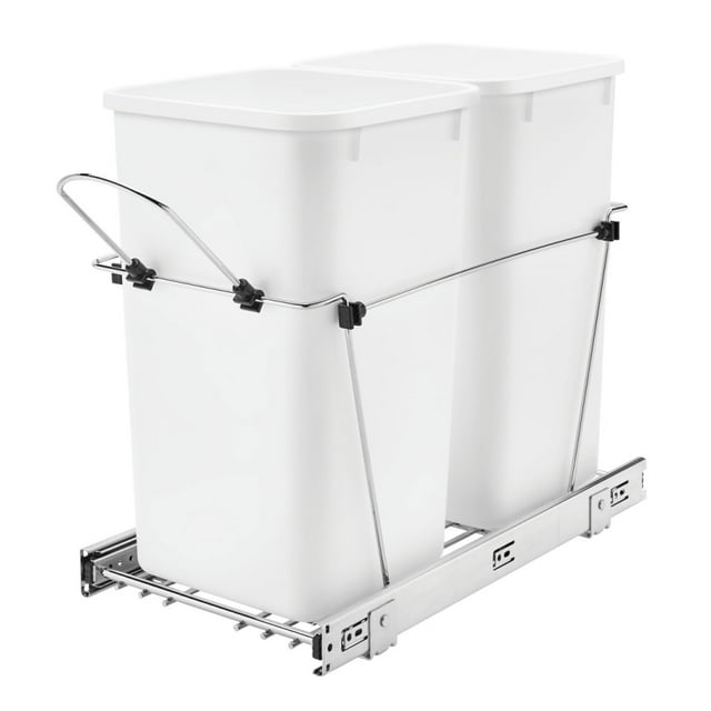 Rev-A-Shelf RV-15KD-11C S Doubles Contenants à Déchets Coulissants de 27 Pintes, Blancs