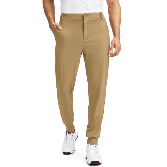 Pantalones deportivos de golf Soothfeel para hombre, color caqui oscuro, talla L
