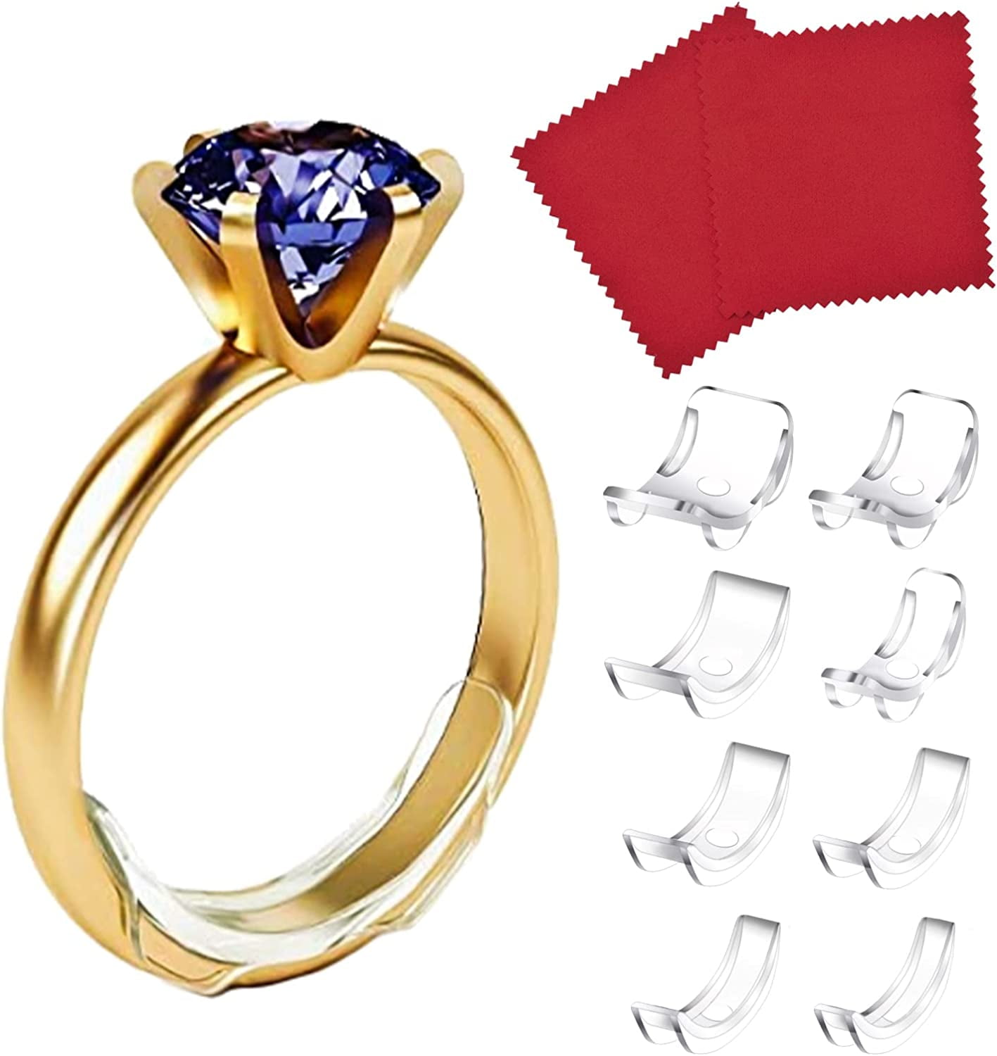 Ring Size Adjuster, 16 Pieces Silicone Ring Guard Clip Invisible