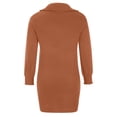 thumbnail image 5 of Fesfesfes Women Dress Casual Solid V-Neck Long Sleeve Loose Dress Fall Blouse Pullover Tops Sale or Clearance, 5 of 8