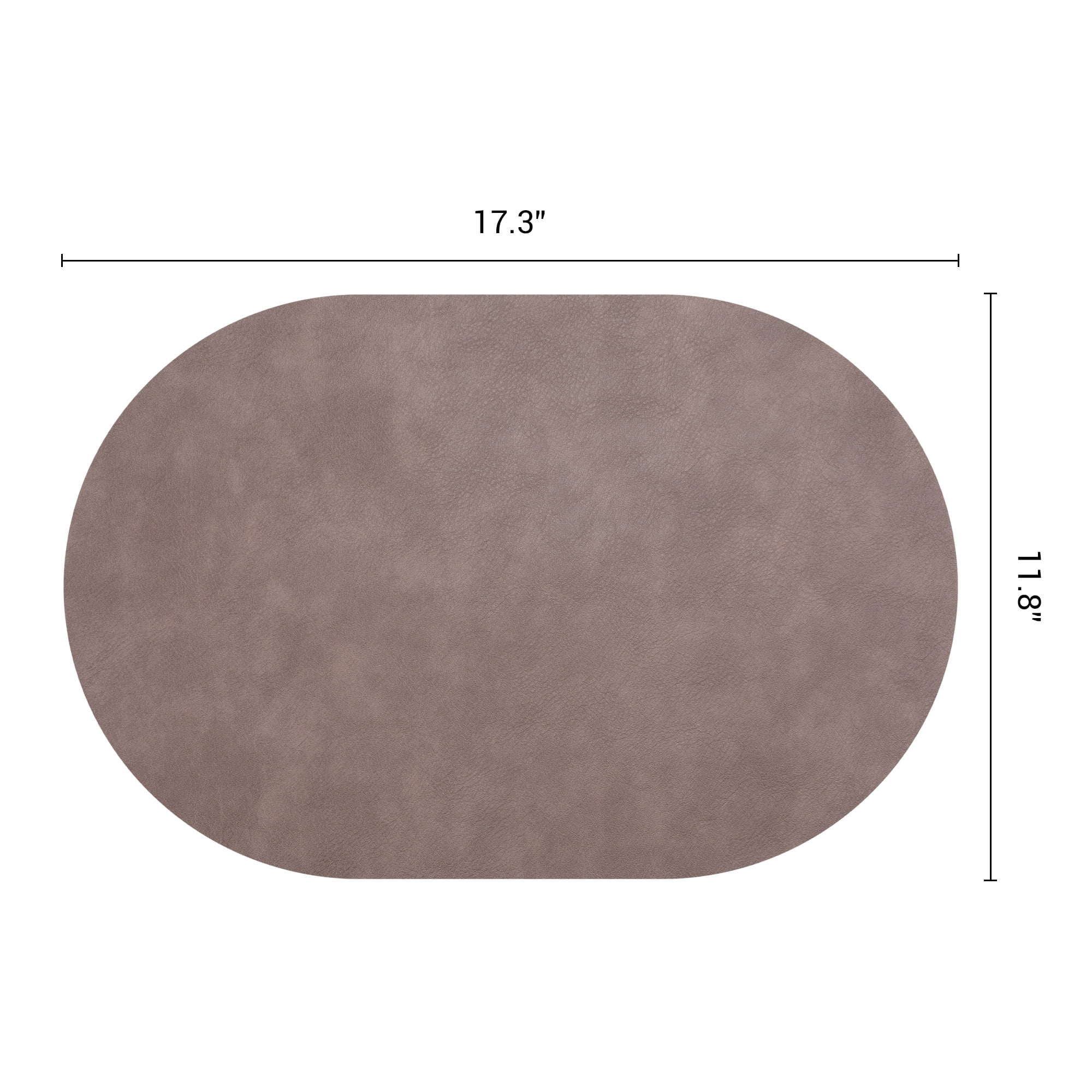 Unique Bargains 6pcs Oval Table Mats for Kitchen Dark Brown 17.3"x11.8"