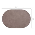 thumbnail image 6 of 6 Pcs Leather Oval Placemats for Kitchen Dining Table Decor Heat Resistant Table Placemats Wipeable Table Mat Dark Brown 17.3x11.8inch, 6 of 6