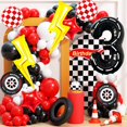 thumbnail image 4 of Coche de carreras de dibujos animados de UNITSED para decoración de fiesta con rayo, 4 of 7