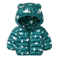 thumbnail image 2 of Hicidod Toddler Winter Coats Cute Bear Ears Hooded Long Sleeve Puffer Jackets Lightweight Fashion Print Warm Infant Snow Outerwear, 2 of 3