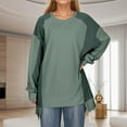 thumbnail image 2 of Women's Casual Knit Pullover Round Neck Long Sleeve Sports Sweatshirt Soft Comfortable Loose Fit Fashion Tops, 2 of 2