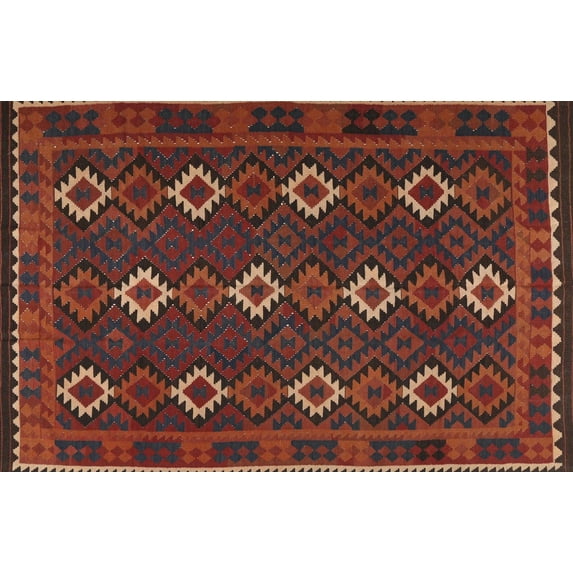 Ahgly Company Machine Washable Indoor Rectangle Contemporary Chestnut Brown Area Rugs, 6' x 9'