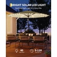 thumbnail image 2 of Memoryfield 10ft Solar Patio Umbrella with 32 LED Lights, Easy Tilt and Crank 8 Ribs Market Umbrella for Outdoor, Beige, 2 of 7