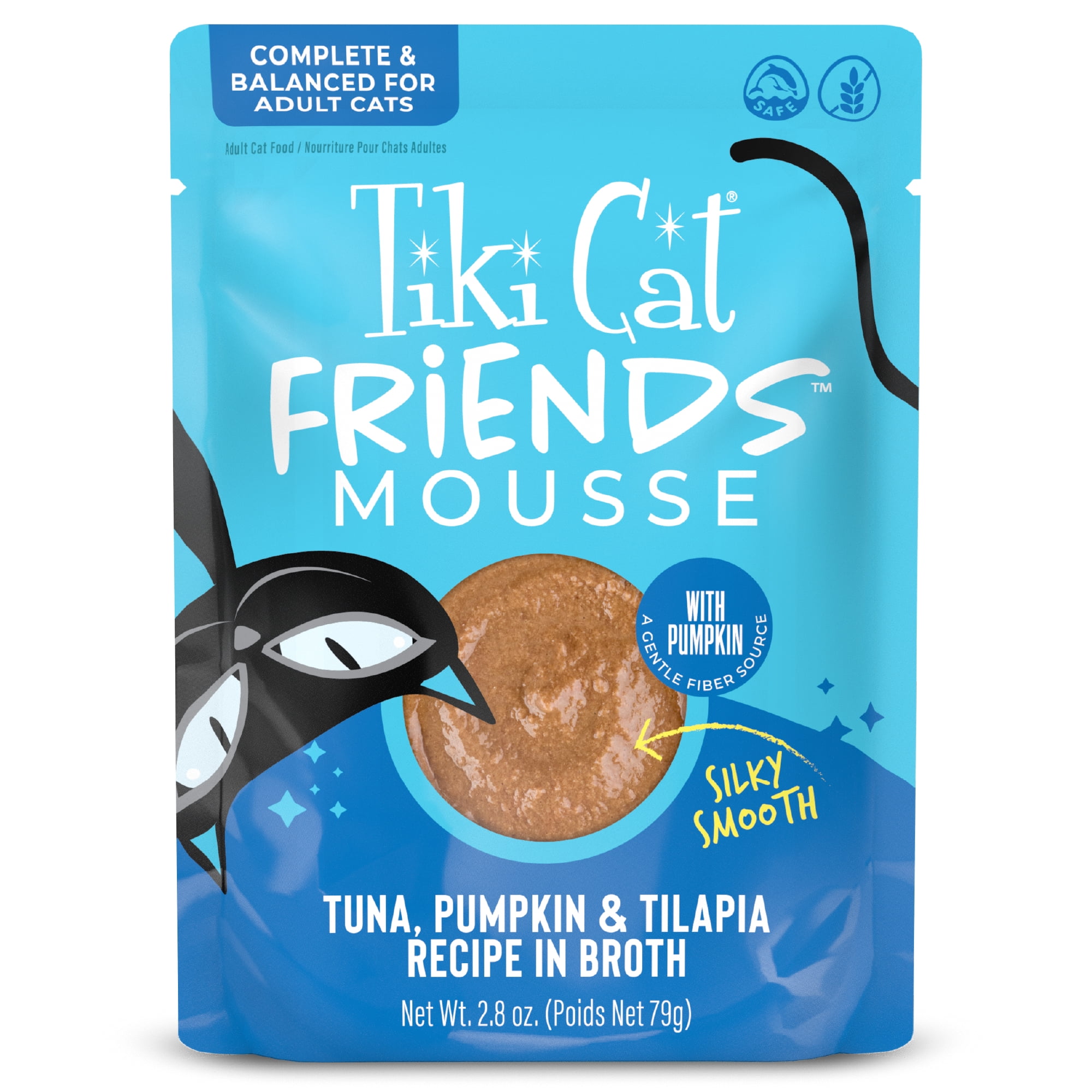 (24 pack) Tiki Cat Friends Mousse Tuna, Pumpkin & Tilapia, 2.8 oz pouch