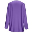 thumbnail image 5 of Zedker Women'S Solid Color V-Neck Knit Cardigan with Print Detail, Casual Button Up Soft Open Front Sweater for Women, Lightweight Long Sleeve Cover Up,Purple,L, 5 of 5