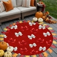thumbnail image 4 of Red and White Bow Washable Round Area Rug 6 ft, Cute Bowknot Kawaii Style Ribbon Modern, Soft Non Slip Rugs Stain Repellent Indoor Felt Carpet for Living Dining Room Bedroom Home Office, 4 of 9