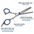 thumbnail image 5 of Juego de tijeras de peluquería con tijeras de entresacar, kit de tijeras profesionales de 15 cm para salón y uso doméstico., 5 of 5
