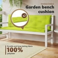 thumbnail image 3 of vidaXL Indoor/Outdoor Bench Cushions 2 pcs, Non-slip, Water-Repellent, Bright Green 59.1"x19.7"x2.8", 3 of 8