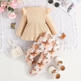 thumbnail image 3 of Gerichy Girls' Fly Sleeve Long Sleeve Top + Butterfly Print Pants 2-Piece Set Baby Girls Long Sleeve Outfits Clothes Set Ruffle T-shirt Tops And Pant Suit Floral Printed Flare Pants Outfit, 3 of 6